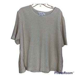 Ashley Reed metallic gold short sleeve blouse size 1X